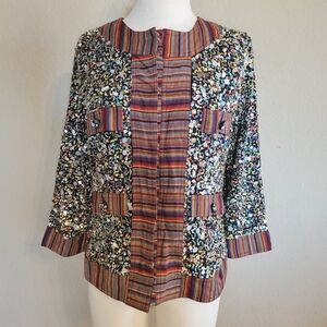 Multicolor Sequin and Stripe Jacket